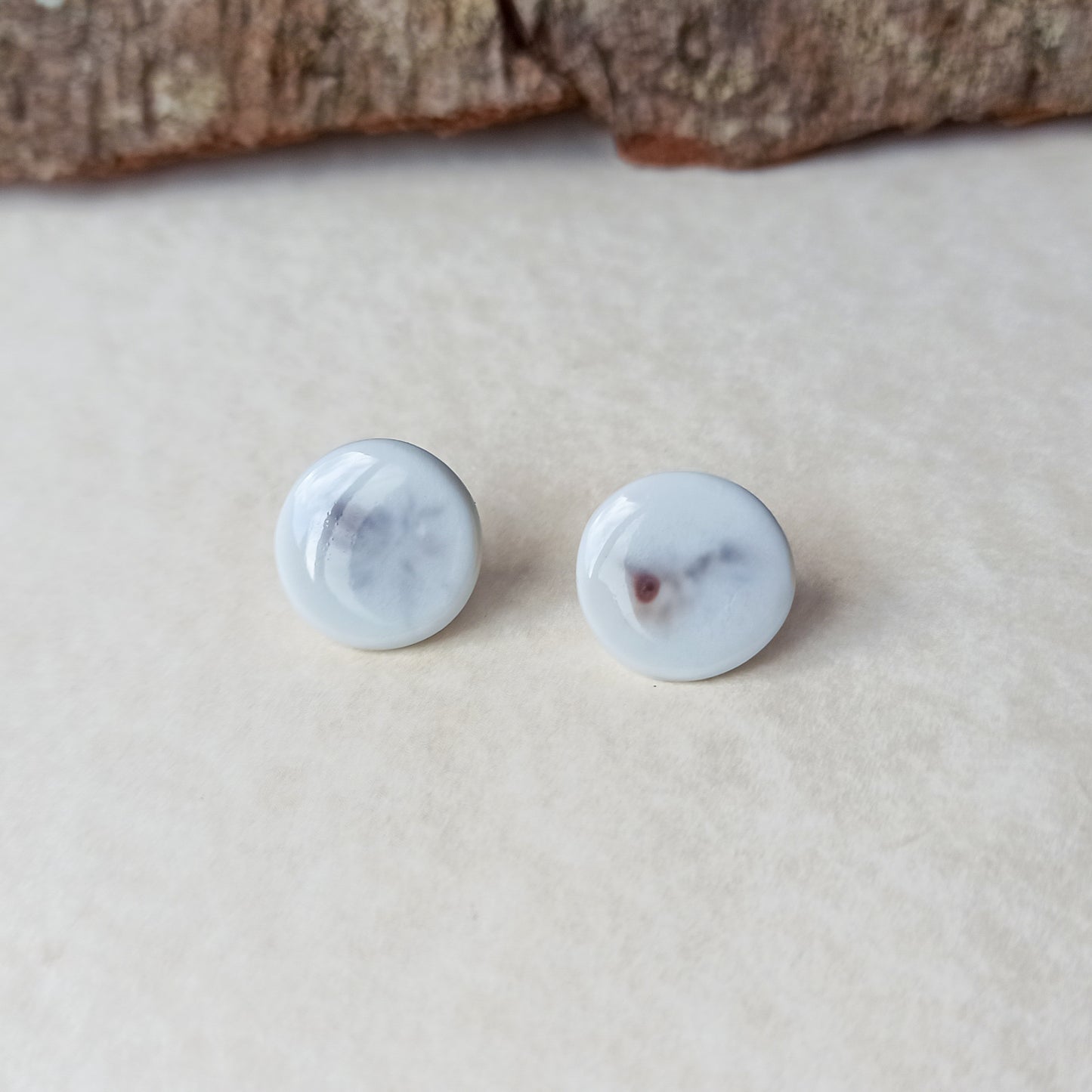Porcelain stud earrings
