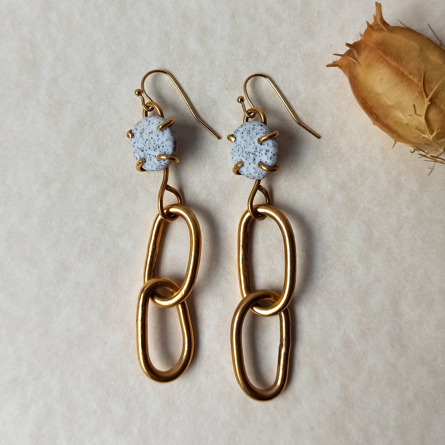 Golden chain earrings