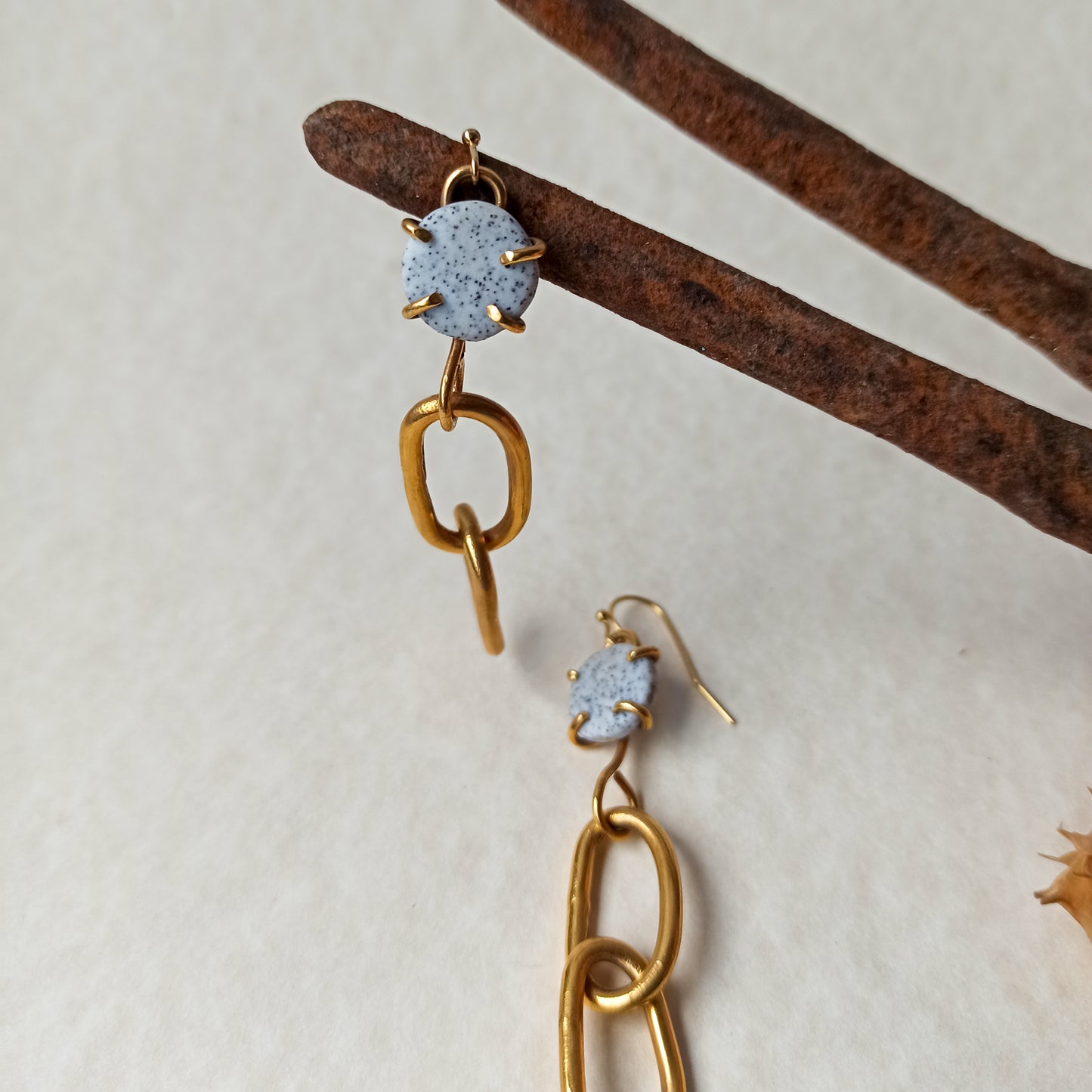 Golden chain earrings