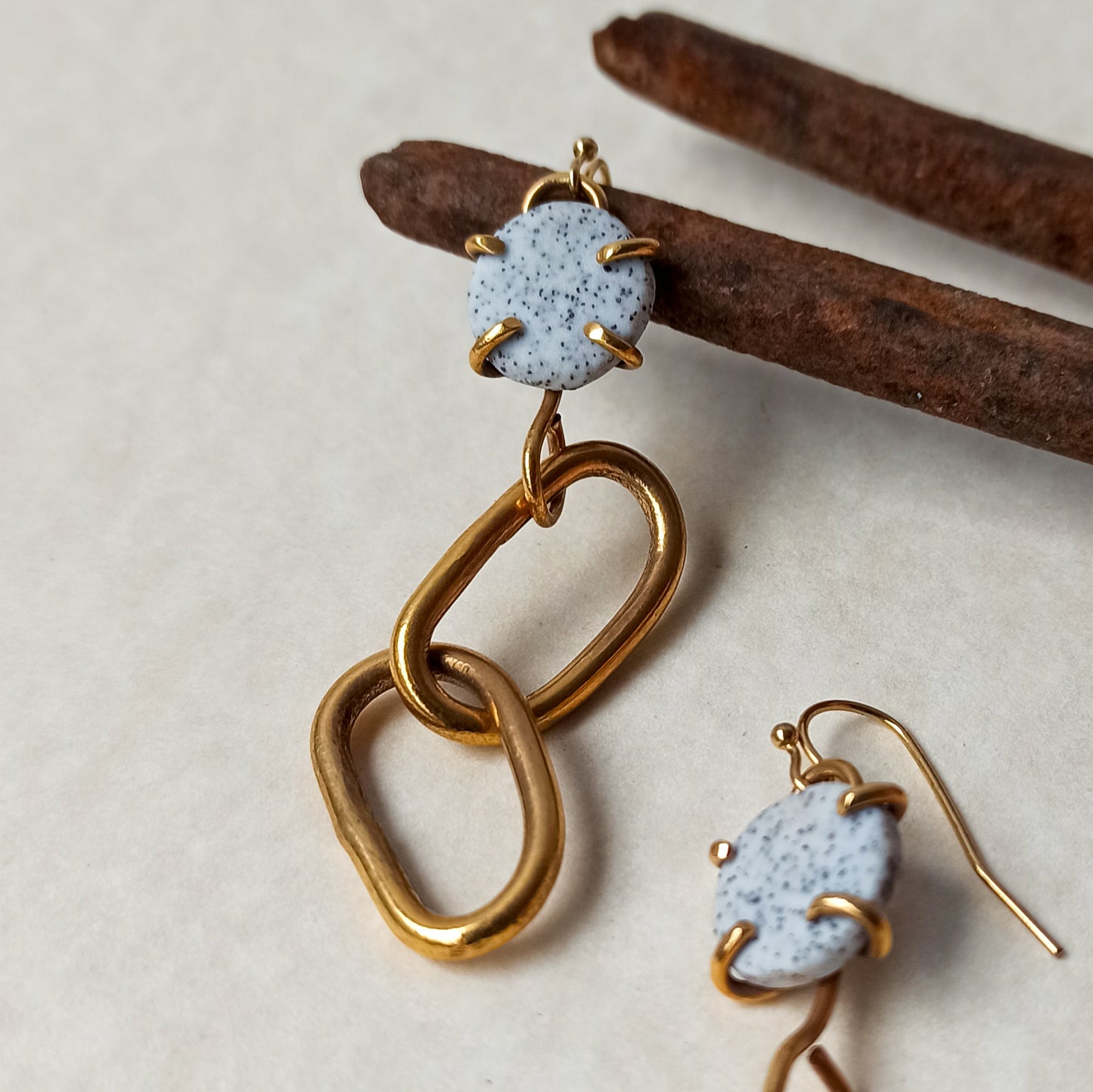 Golden chain earrings