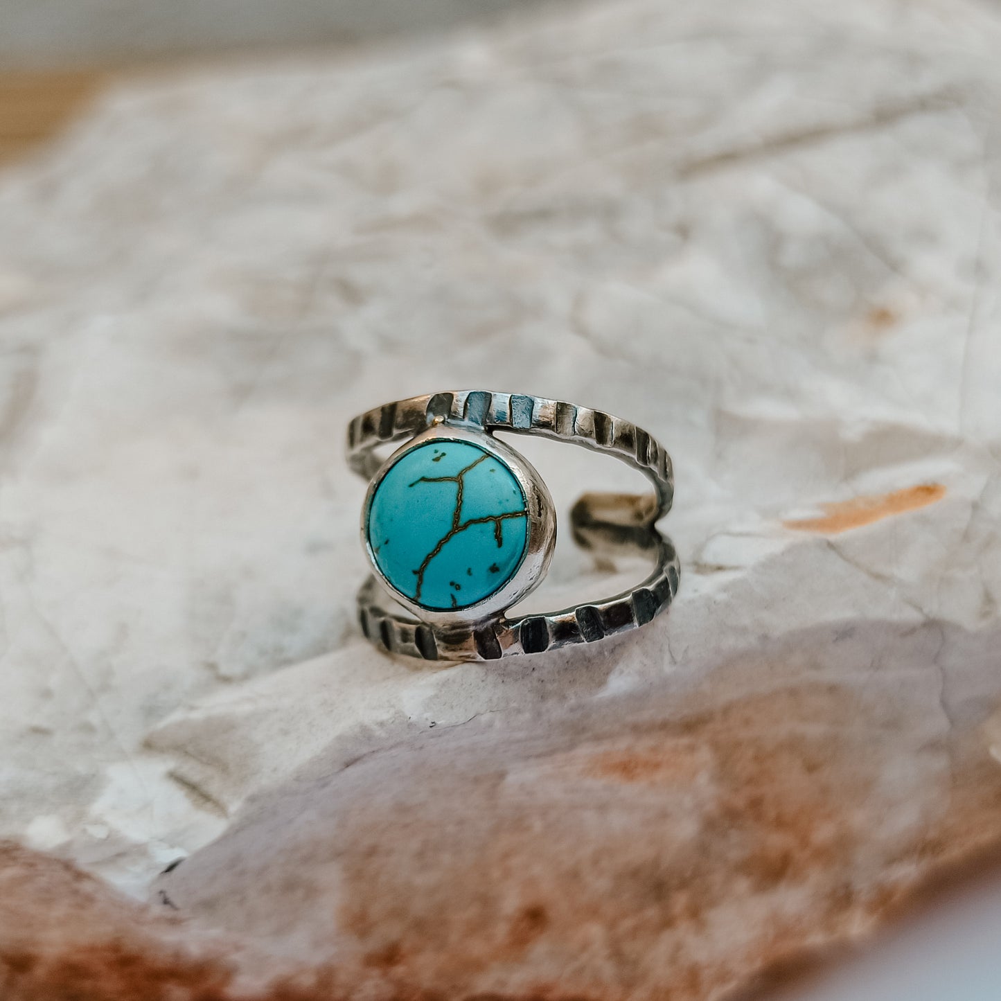 Turquoise Boho Sterling Silver Ring