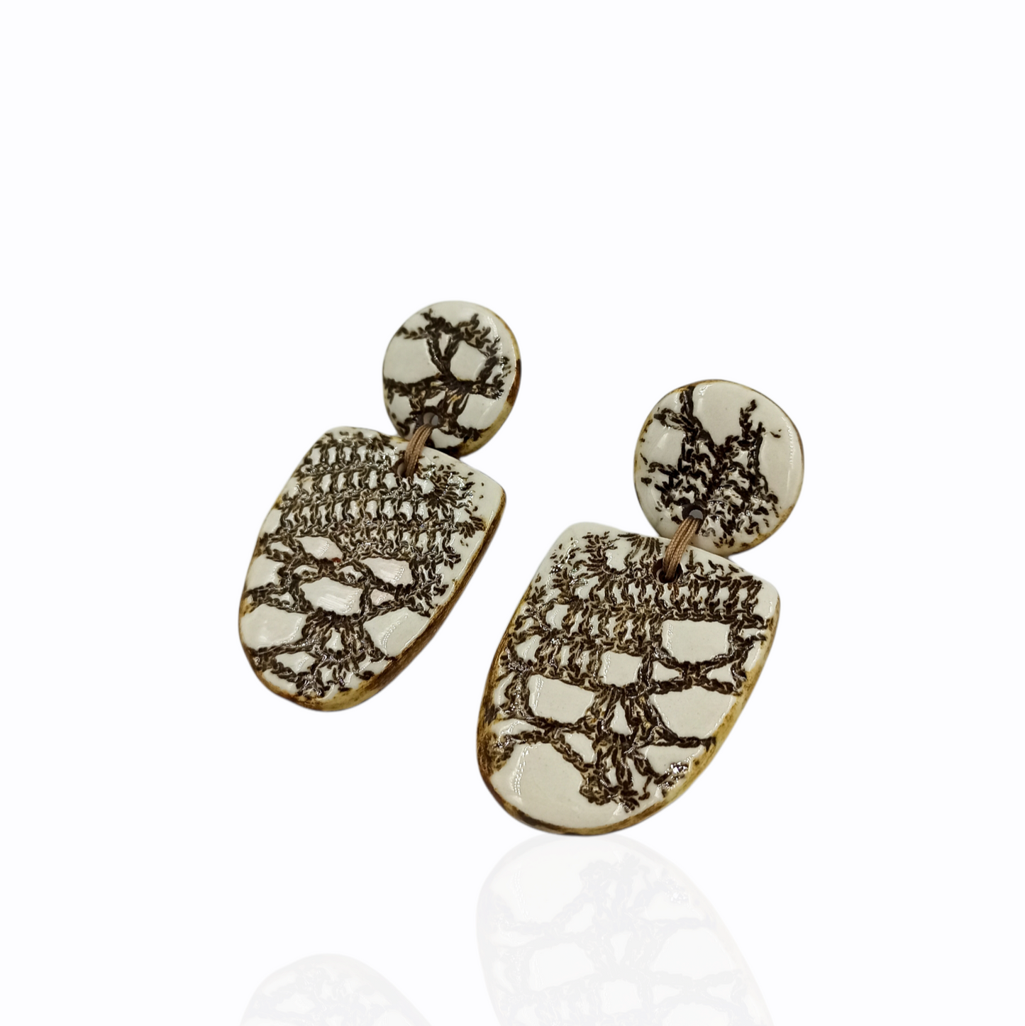 Statement Porcelain Earrings "Lace"