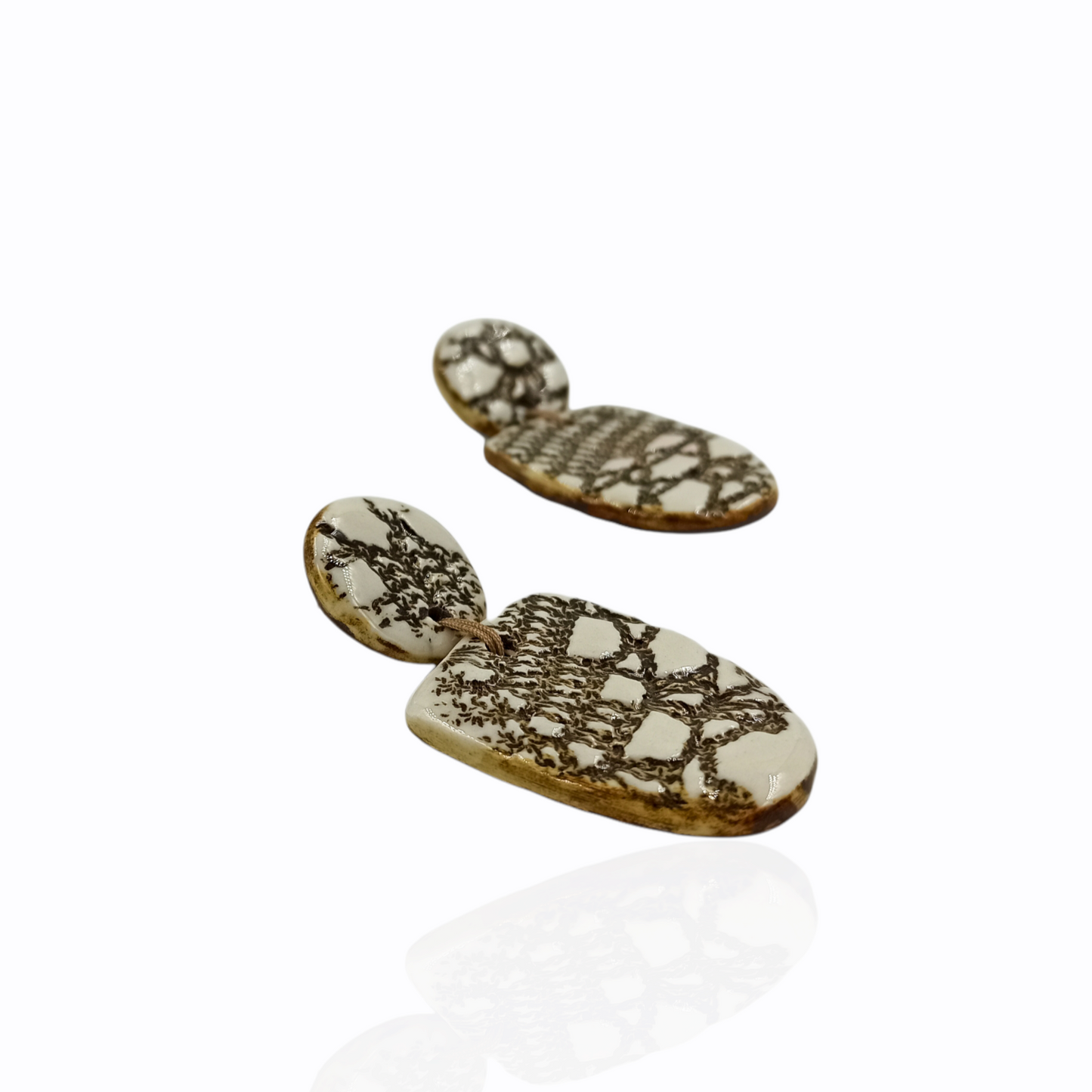 Statement Porcelain Earrings "Lace"