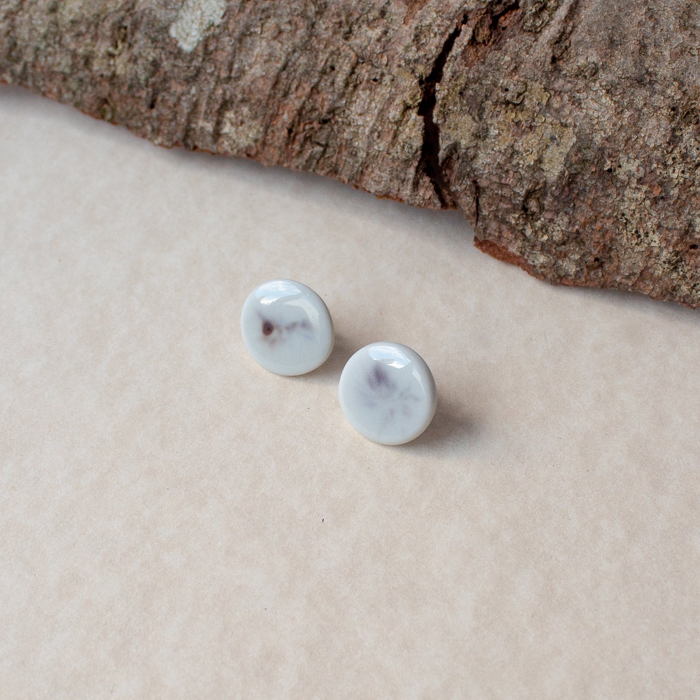 Porcelain stud earrings
