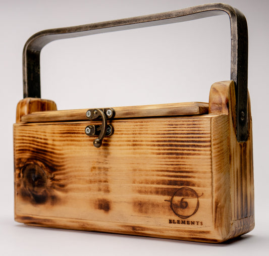 Wooden handmade bag with metal top handle - Evening Bag - Eco Friendly Bag