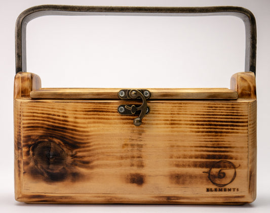 Wooden handmade bag with metal top handle - Evening Bag - Eco Friendly Bag