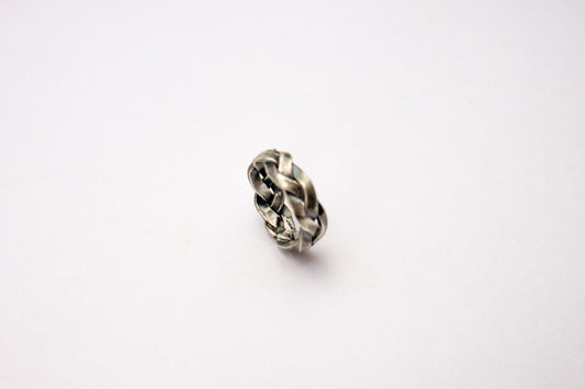 Wide Braid Sterling silver ring.
