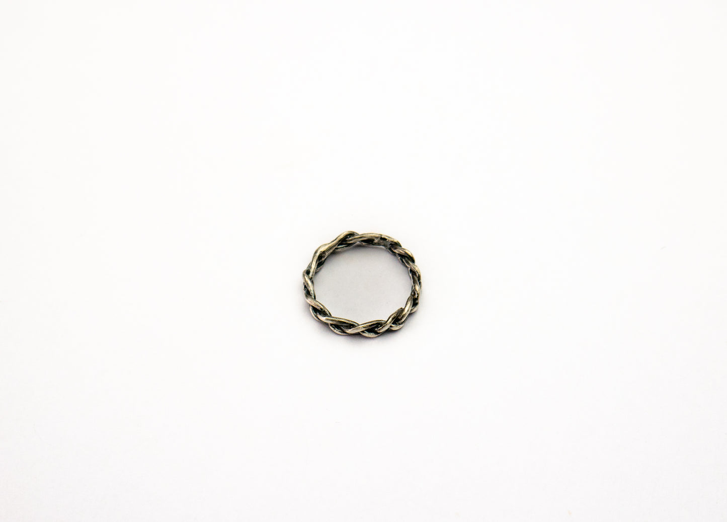 Narrow braid sterling silver ring