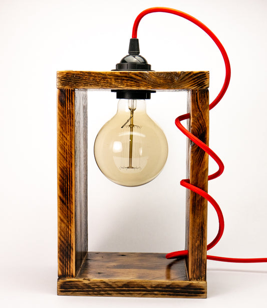 Industrial Desk Lamp, Table Lamp, Farmhouse Table Lamp, Edison Table Lamp, Desk Lamp, Recycled Wood Tabletop Lamp