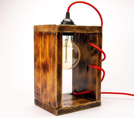 Industrial Desk Lamp, Table Lamp, Farmhouse Table Lamp, Edison Table Lamp, Desk Lamp, Recycled Wood Tabletop Lamp