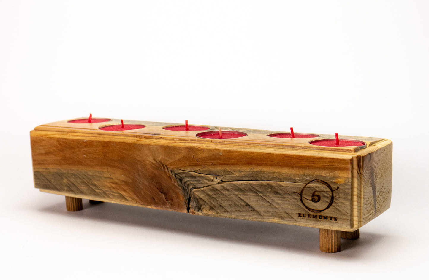 Wooden Candle Holder. Recycled Wood Candle Holder