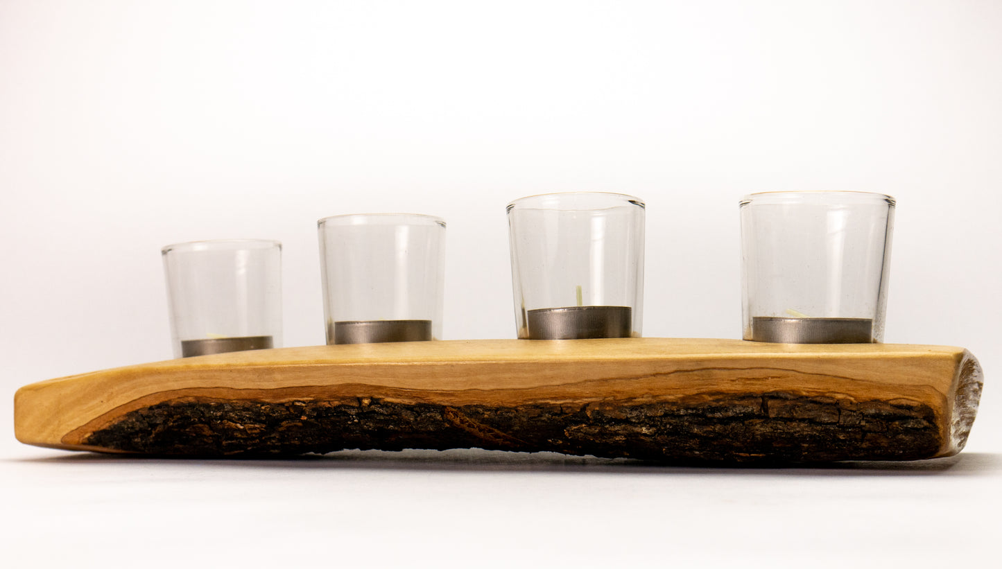 Olive Wood Candle Holder.