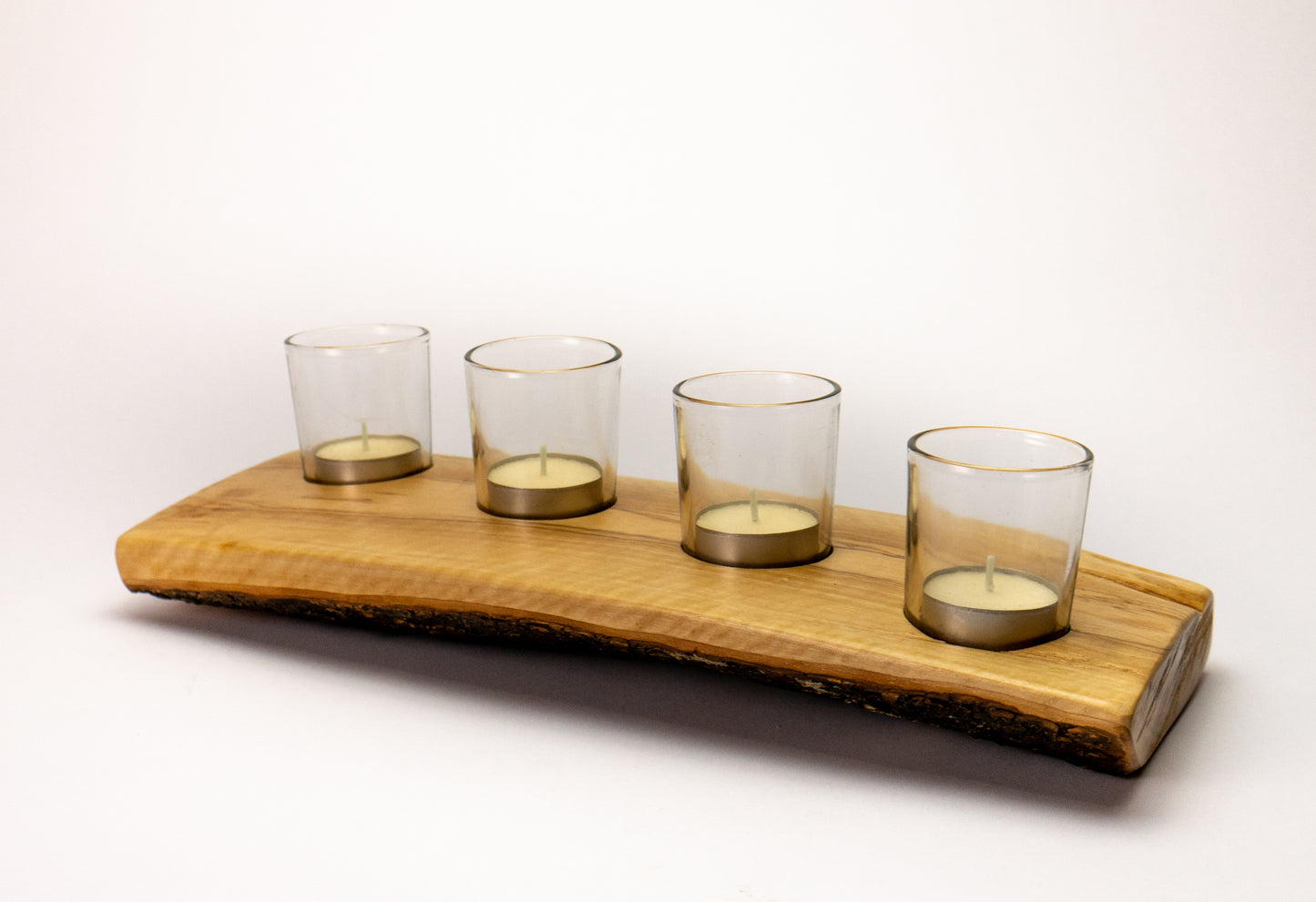 Olive Wood Candle Holder.