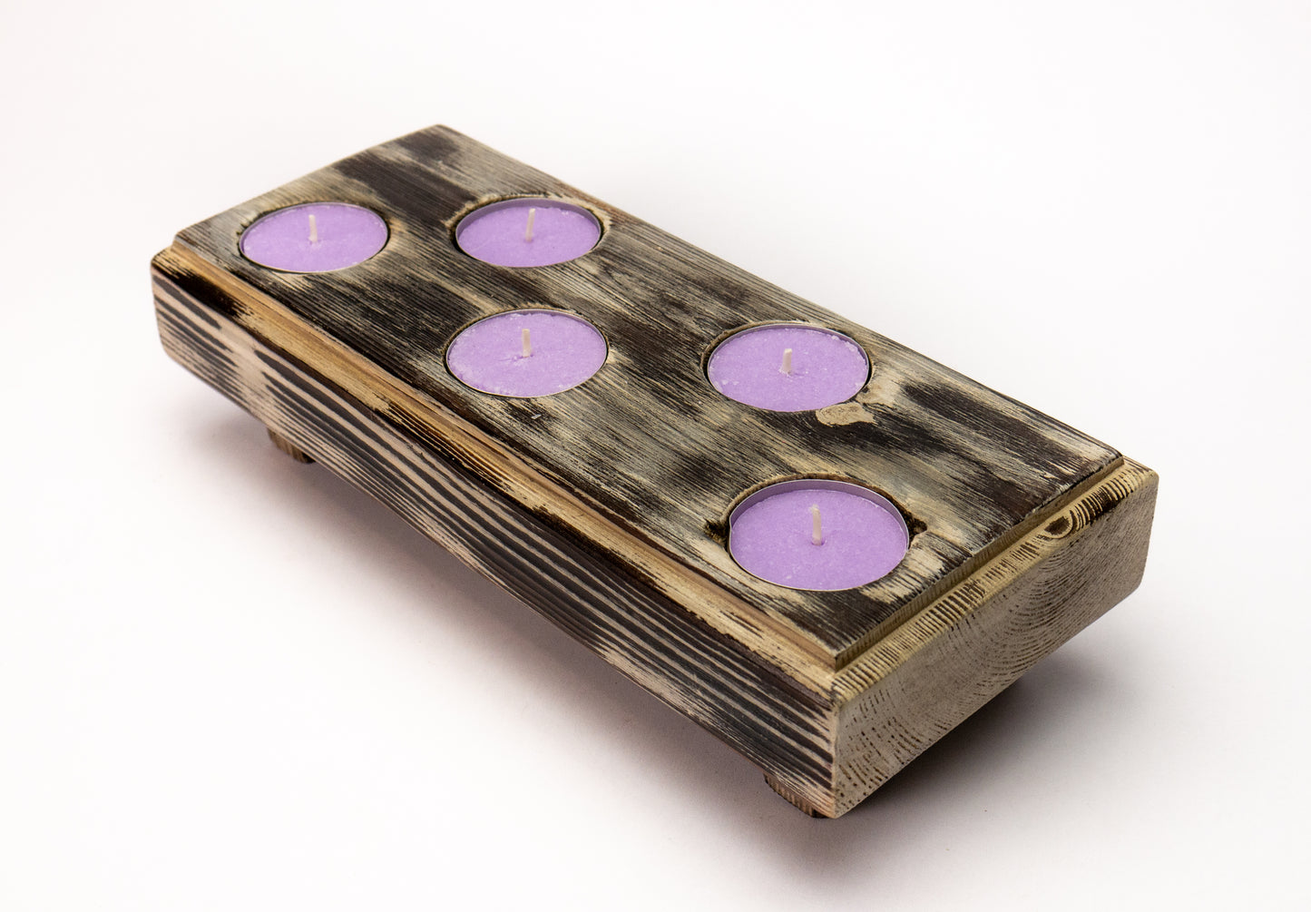 Recycled Wood Candle Holder.