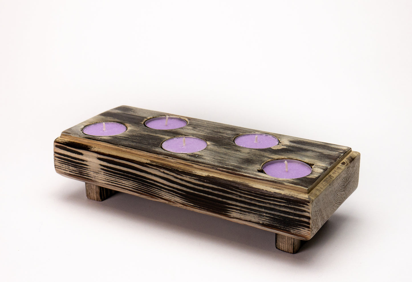 Recycled Wood Candle Holder.