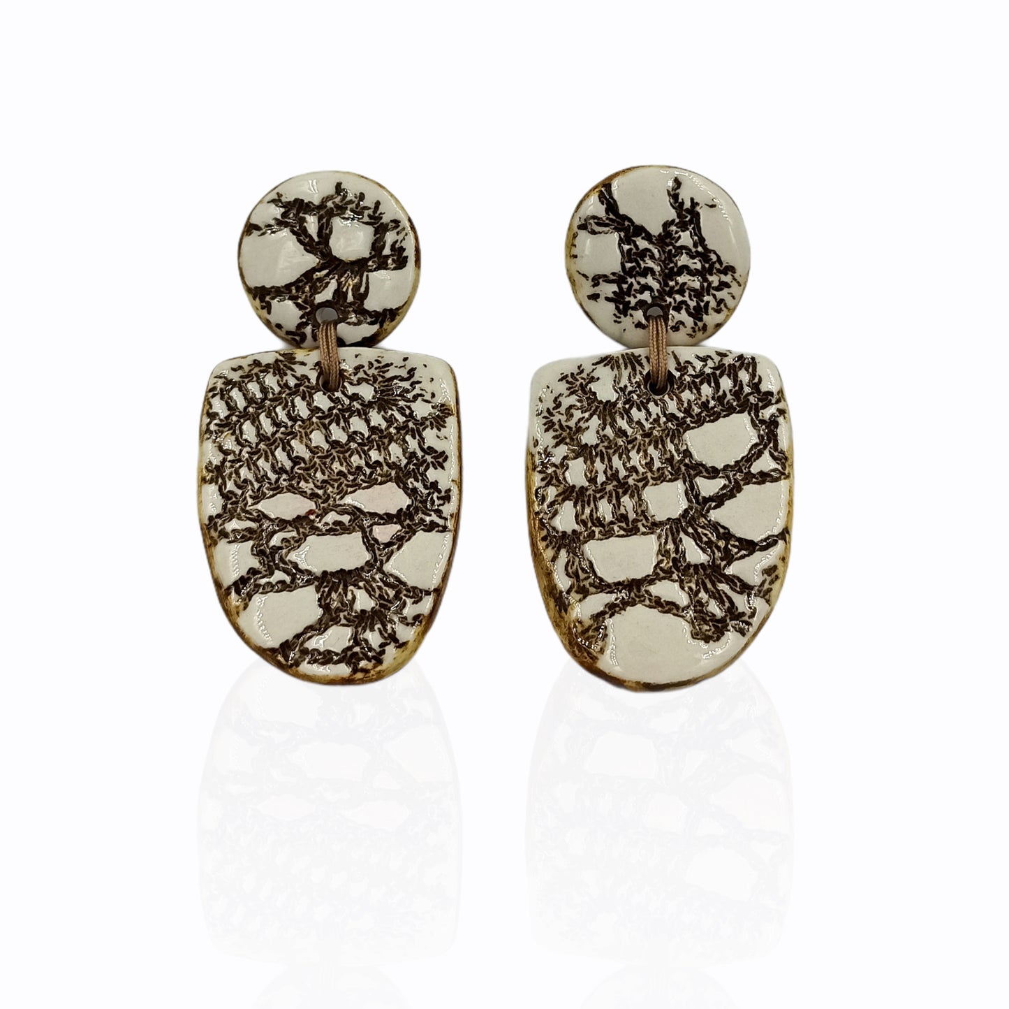 Statement Porcelain Earrings "Lace"