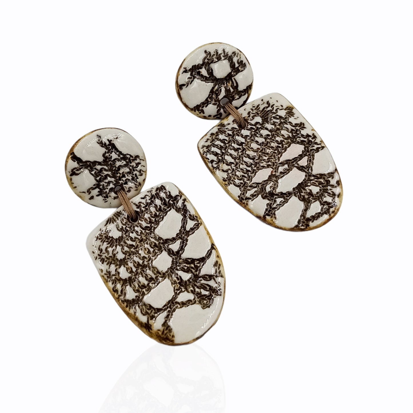 Statement Porcelain Earrings "Lace"
