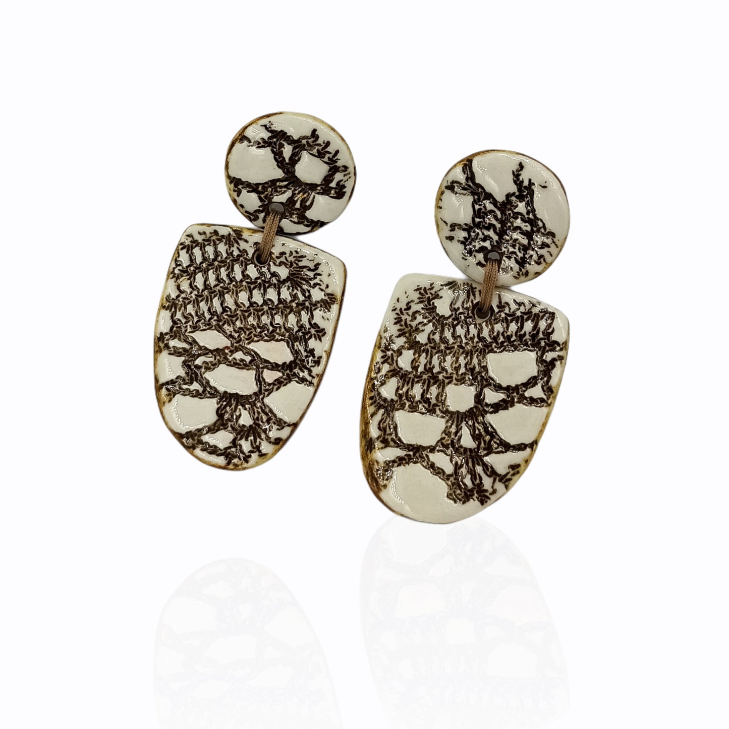 Statement Porcelain Earrings "Lace"