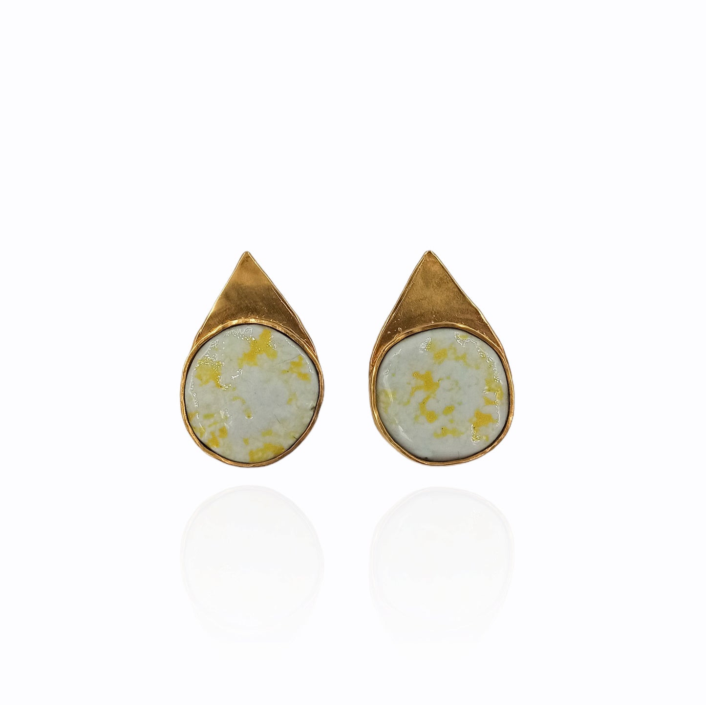 Χειροποίητα σκουλαρίκια πορσελάνης "Pointed edge"