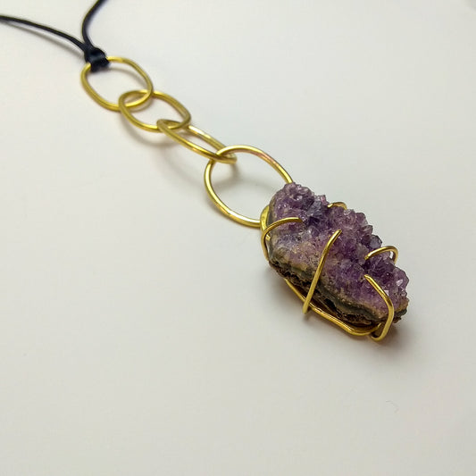 Raw Amethyst Crystal Necklace