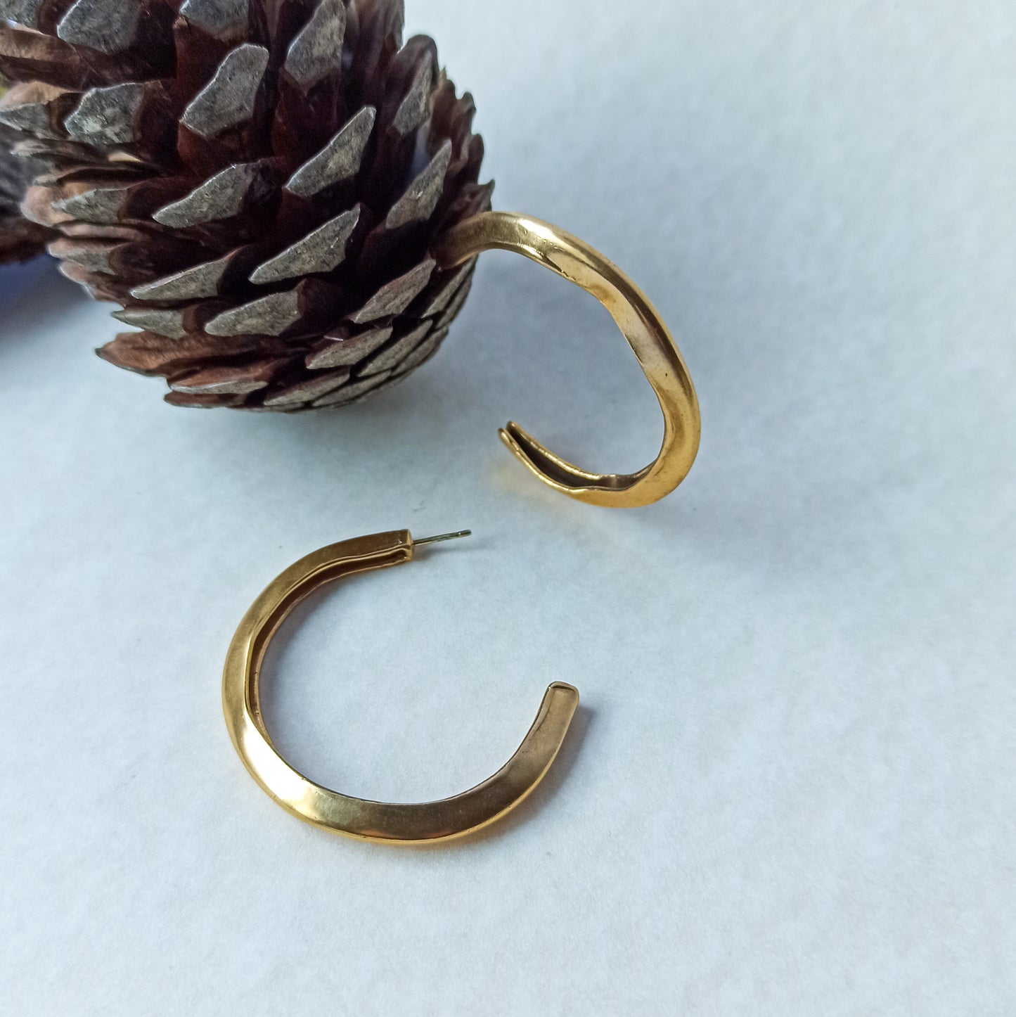 handmade golden hoop earrings