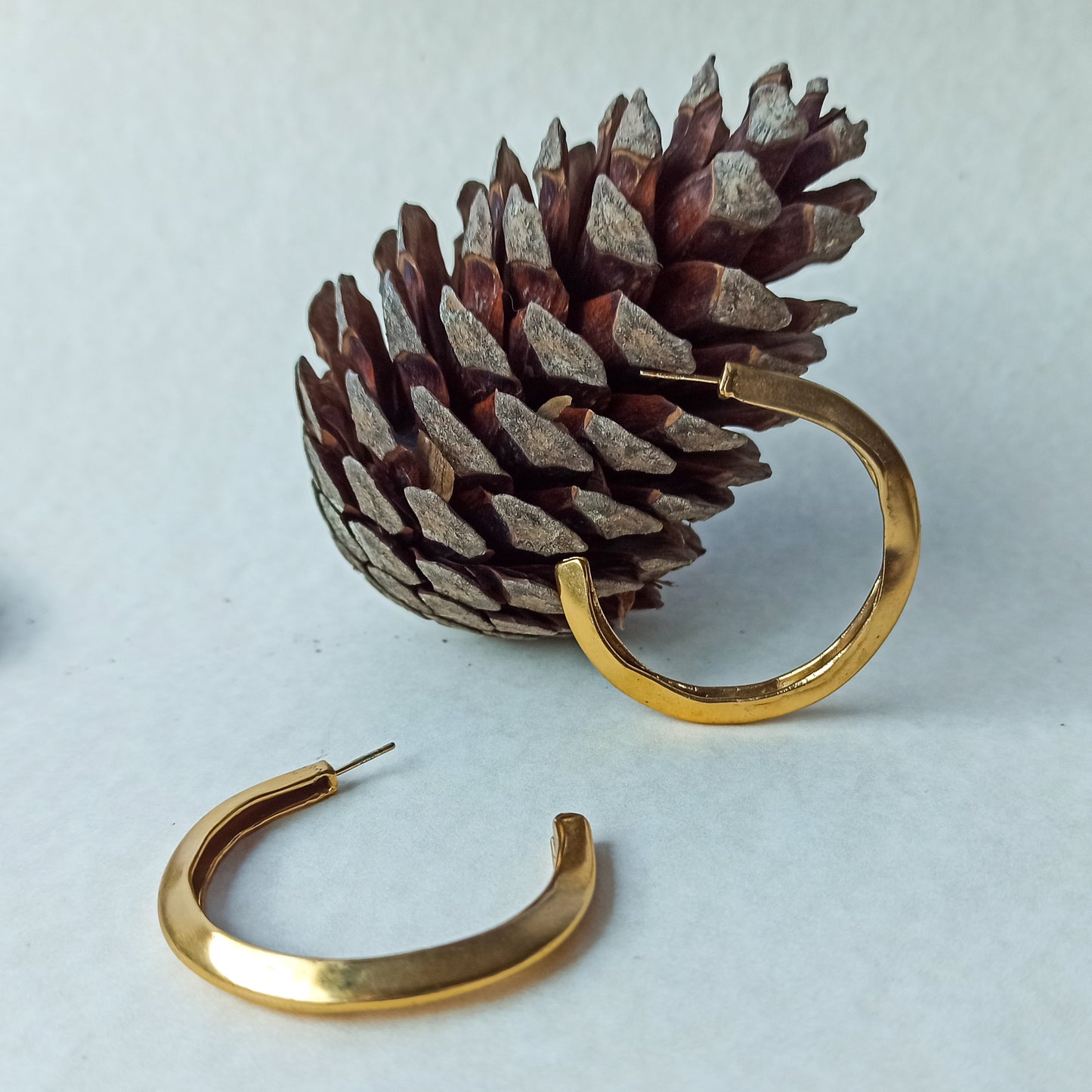 handmade golden hoop earrings