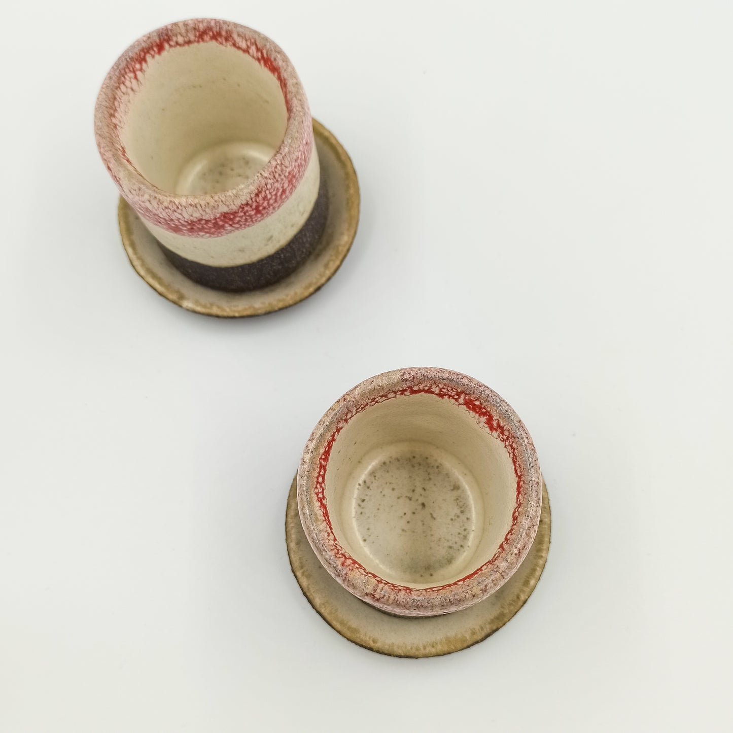 Handbuilt ceramic espresso cup in red