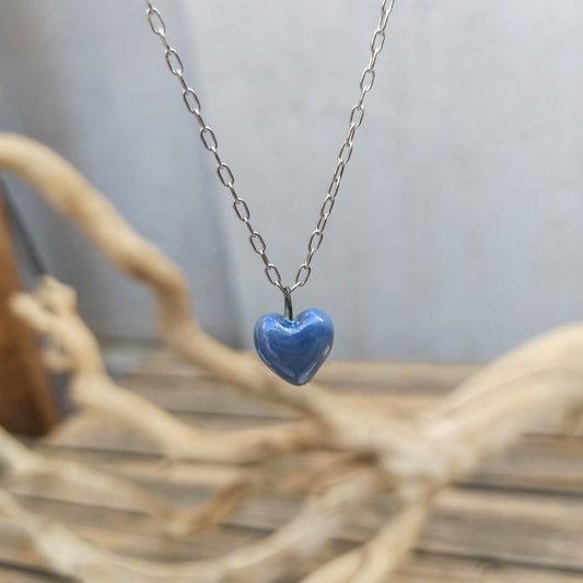 Blue Porcelain Heart necklace