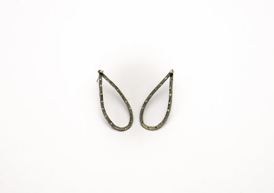 Handmade sterling silver minimal earrings, teardrop shape