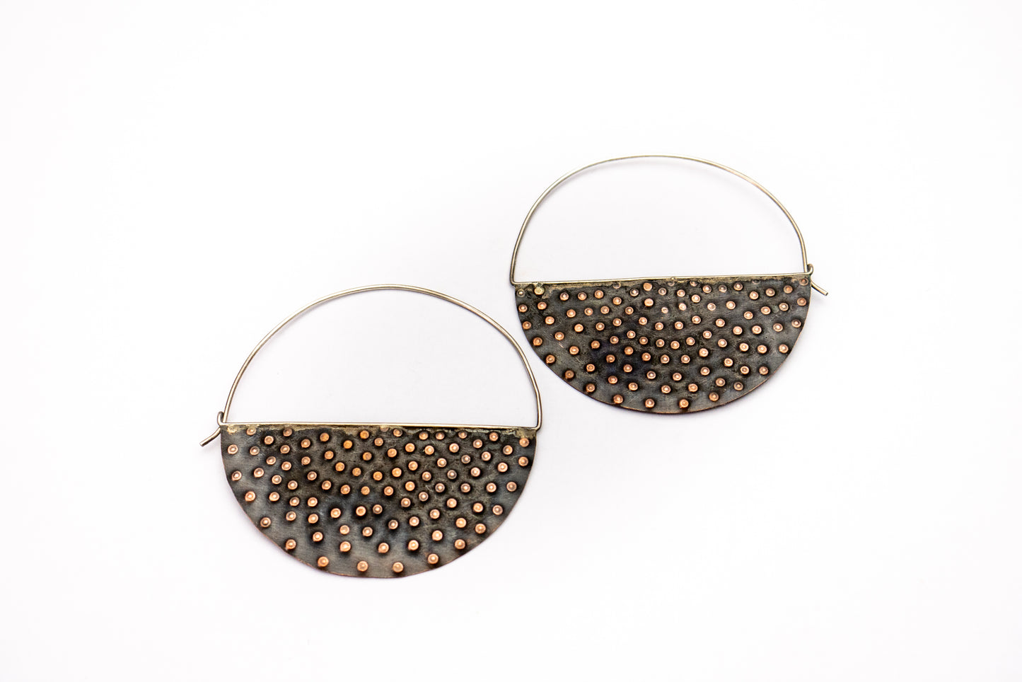 Hoop copper earrings - Boho Earrings