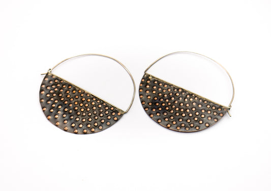 Hoop copper earrings - Boho Earrings