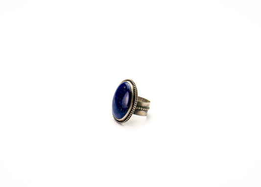 Lapis Lazouli sterling silver ring - Vintage Inspired