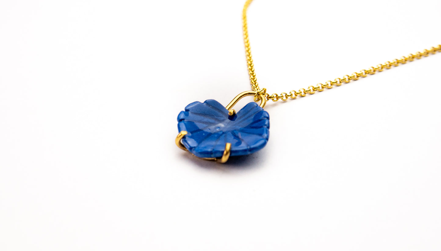 Blue Porcelain Flower Necklace