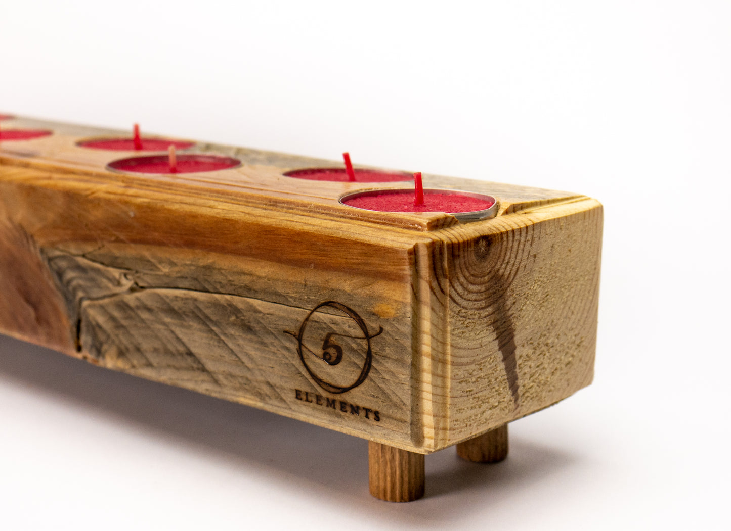 Wooden Candle Holder. Recycled Wood Candle Holder