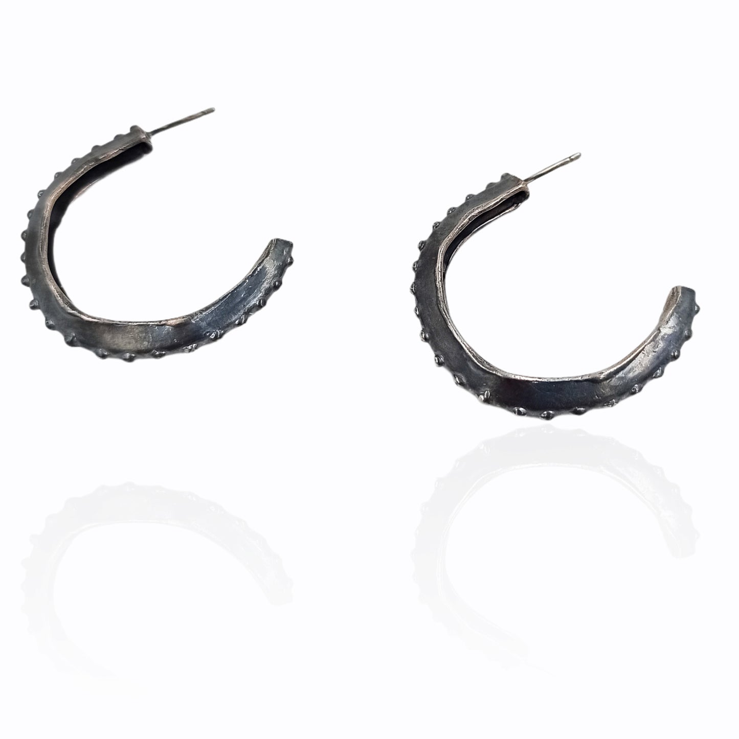 Sterling Silver Hoop Earrings "Dotted"