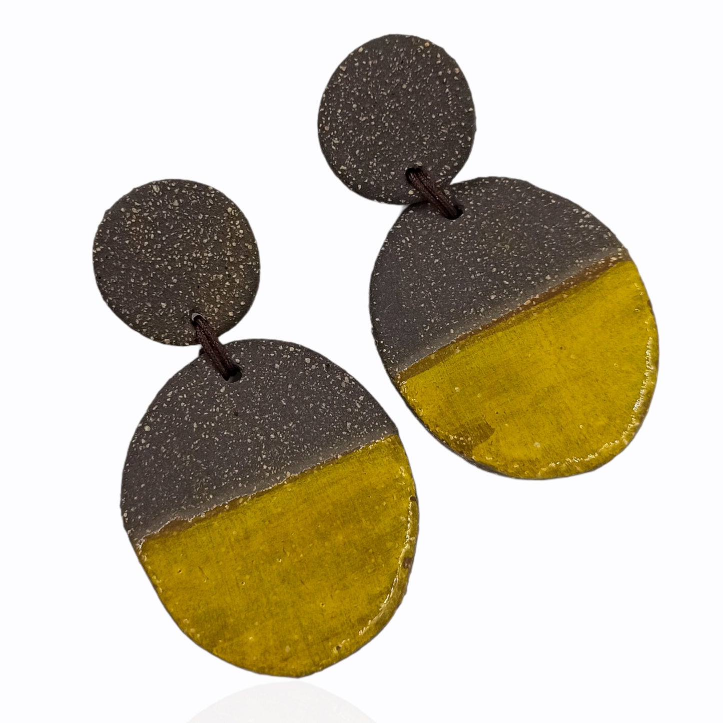 Round Dangle Ceramic Earrings
