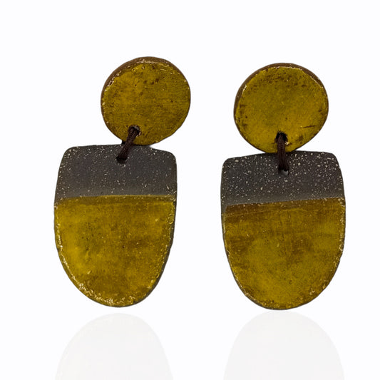 Yellow stud Ceramic Earrings