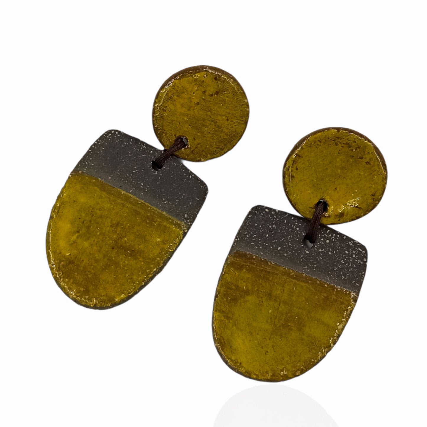 Yellow stud Ceramic Earrings
