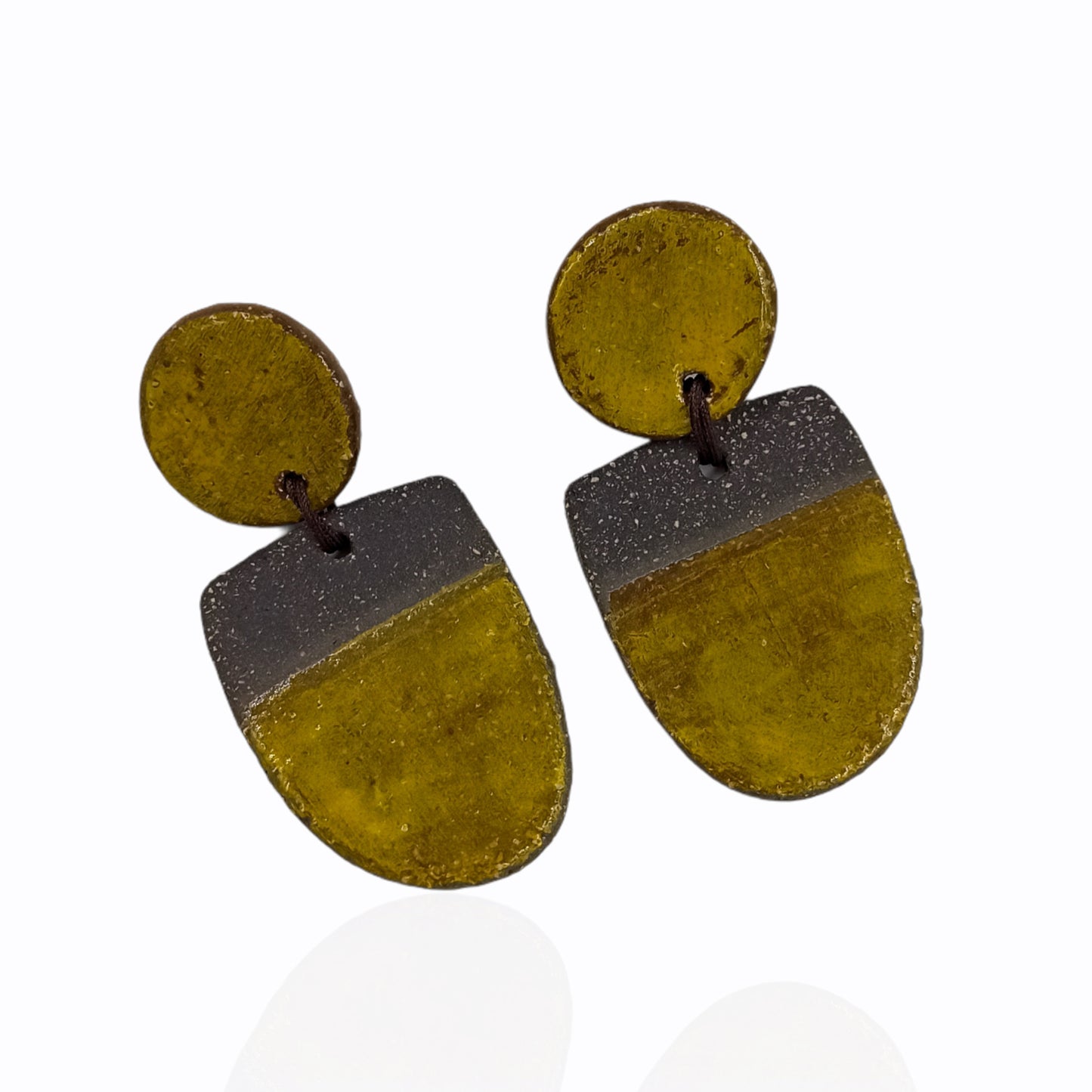 Yellow stud Ceramic Earrings