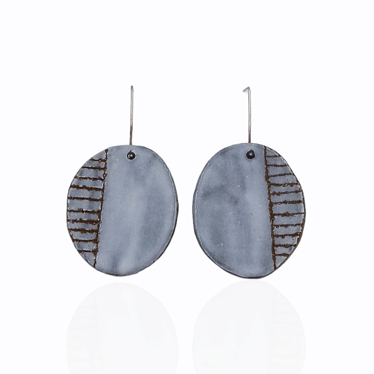 Long Ceramic Oval Earrings